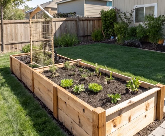 Cedar raised planter beds